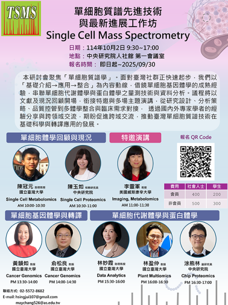  2025台灣質譜學會秋季專題研討會 
